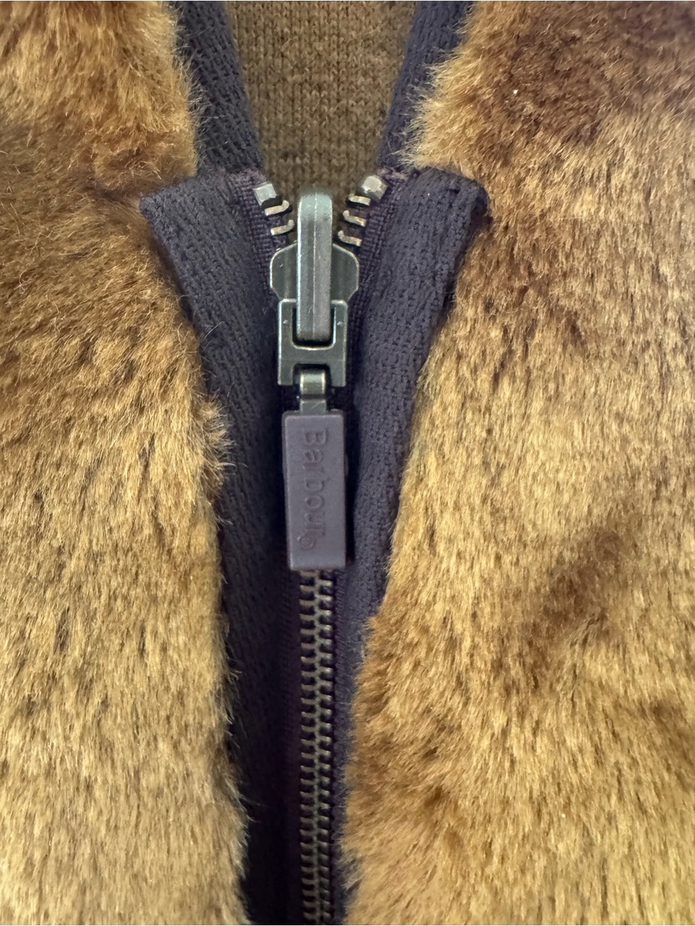 Barbour Faux Fur Zip-In Liner Vest Brown Size 34 - Picture 2 of 4